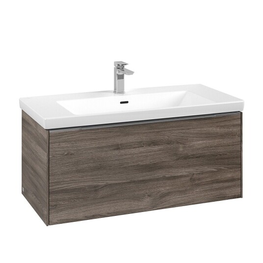 Villeroy & Boch Subway 3.0 Servantskap m/1 skuff 973x429x478 mm Steingrå Eik