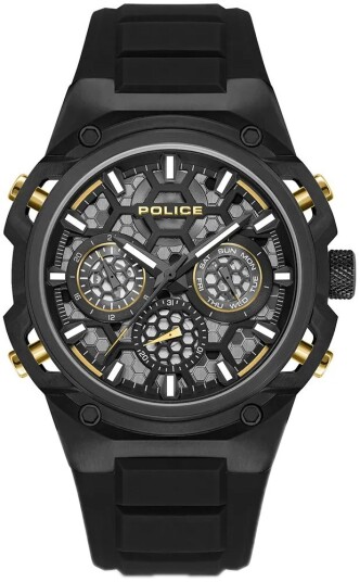 Police Herreklokke PEWGQ0071901 Challenger Sort/Gummi Ø46 mm
