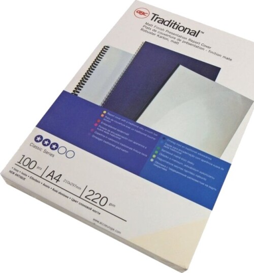 Gbc Gbc Traditional A4 210 X 297 Mm Hvit 220 G/M² 100 Stk Permomslag