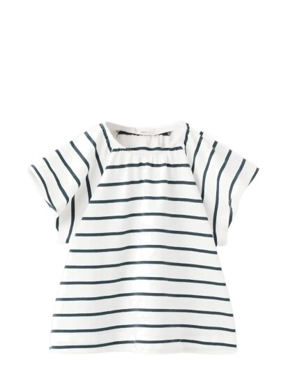 Mango Striped Cotton T Shirt Navy 18 24M Mango Striped Cotton T Shirt Navy 18 24M