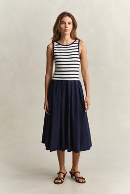 GANT Jersey Woven Combo Dress Navy S GANT Jersey Woven Combo Dress Navy S