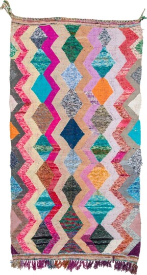Marokkansk Boucherouite teppe 135 x 260 cm Størrelse: 135 x 260 cm