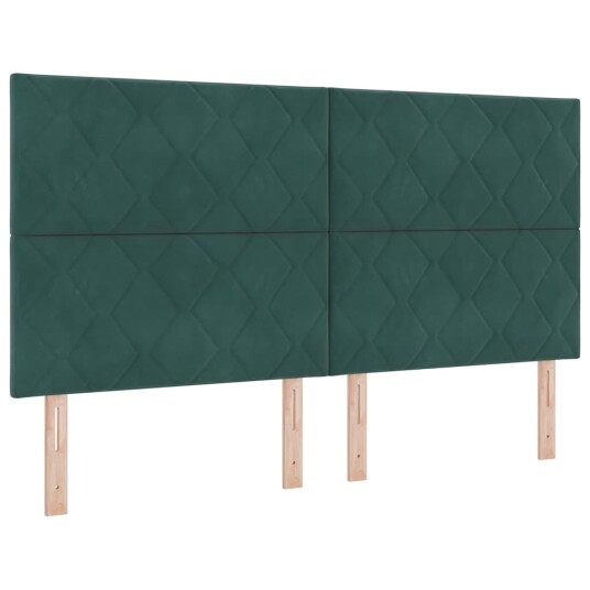 Boksmadrass med madrass Mørkegrønn 180x200 cm Fløyel
