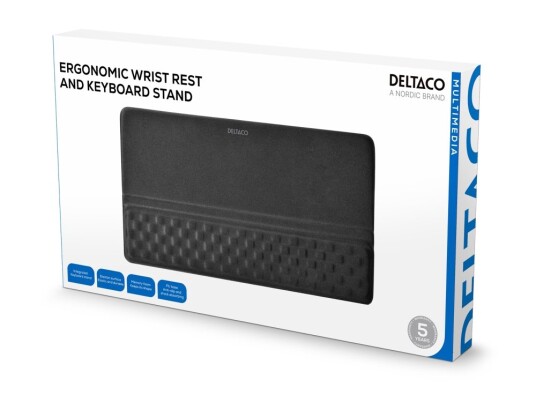Deltaco Ergonomisk Håndleddstøtte med Tastaturstativ Svart Deltaco Ergonomisk Håndleddstøtte med Tastaturstativ Svart
