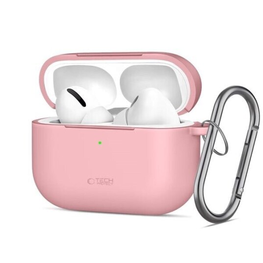 Tech-Protect Airpods Pro 3 silikonetui med krok støvete rosa