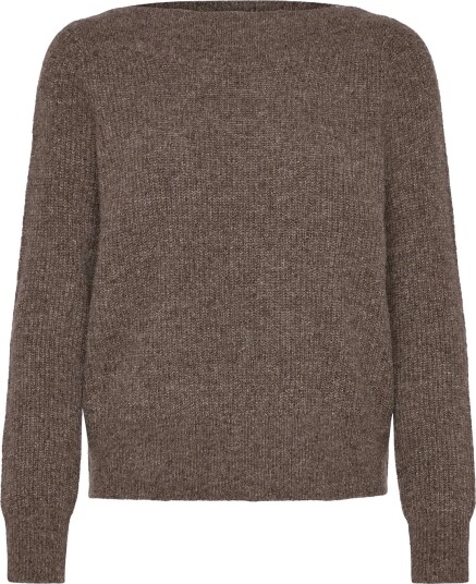 Rosemunde Rwtinker Wool Blend Ls Boatneck Pullover - BROWN GREY MEL - XS