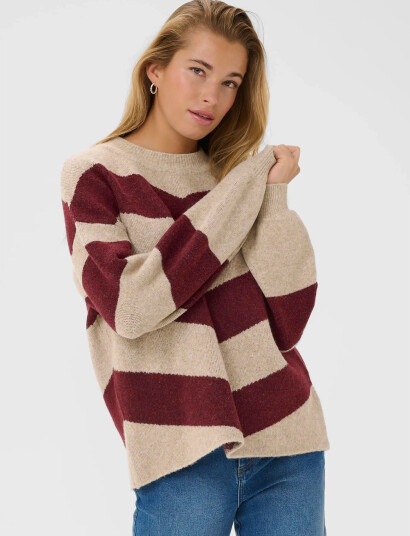Kaffe Kaverana Knit Pullover - Burgundy - XS Kaffe Kaverana Knit Pullover - Burgundy - XS