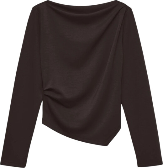 Vero Moda Vmmille Ls Boatneck Short Top Jrs Noos   Brown   S