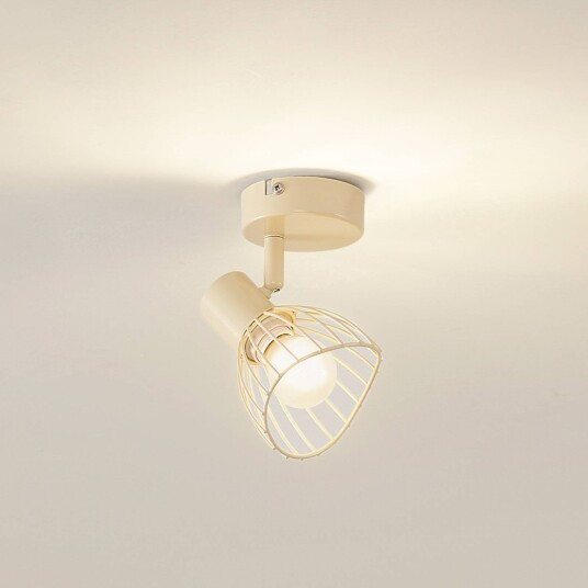 Lindby taklampe Piena beige 1 lyskilde metall Ø 93,cm