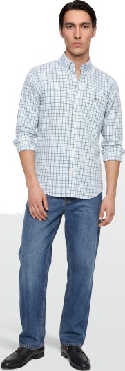 Gant Reg Classic Poplin Check Blue M