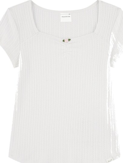 Abercrombie & Fitch Genser Rosett Pointelle Jet Strøm Abercrombie & Fitch 11 12 år (146 152) Genser Beige Hvit