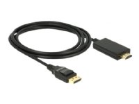 Delock - Adapterkabel - DisplayPort hann til HDMI hann - 2 m - tredobbeltskjermet snodd ledningspar - svart - passiv
