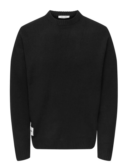 ONLY & SONS Onspage Rlx Ls Crew Knit Xt - Black - M ONLY & SONS Onspage Rlx Ls Crew Knit Xt - Black - M