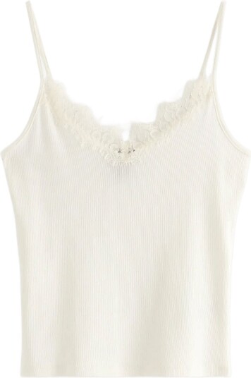 Lindex Ribbed Camisole Cream XS