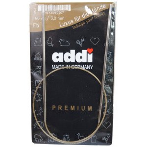 Addi Turbo Rundpinner Messing 60cm 3,00mm / 23.6in US2½