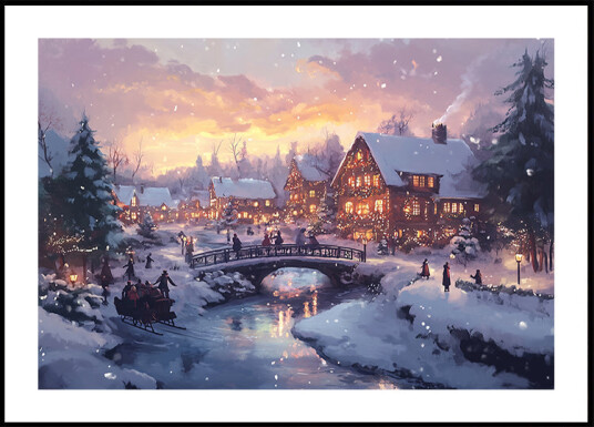 Pictufy Christmas Village Plakat Plakat / 70x100cm