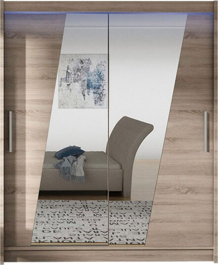 Leila Garderobe med Speil 150x200 cm - Beige