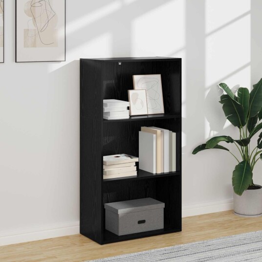 vidaXL Bokhylle Svart Eik 60 x 30 x 114 cm Konstruert tre