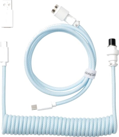 Keychron Custom Coiled Aviator 8K USB kabel (lyseblå)