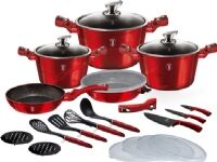 Berlingerhaus Berlinger Haus SET OF POTS 22 ELE. BERLINGER HAUS METALLIC BURGUNDY BH-7180