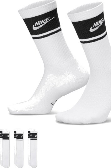 Nike U Everyday Essential Crew Hvit Golfsokker White Black