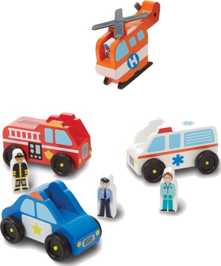 Melissa & Doug Lekesett Redningskjøretøy og Figurer 8 Deler Melissa & Doug Lekesett Redningskjøretøy og Figurer 8 Deler