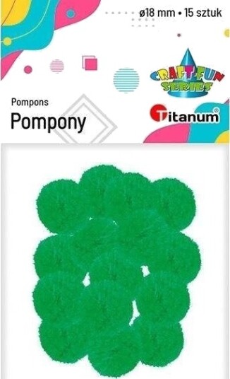 Titanum Polyester Pomponer 18 Mm Grønne 15 Stk Titanum Polyester Pomponer 18 Mm Grønne 15 Stk