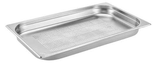 PULSIVA Kantine Basic GN 1/1 perforert; Størrelse GN 1/1 5l 53x32.5x4 cm LxBxD; Sølvfarge