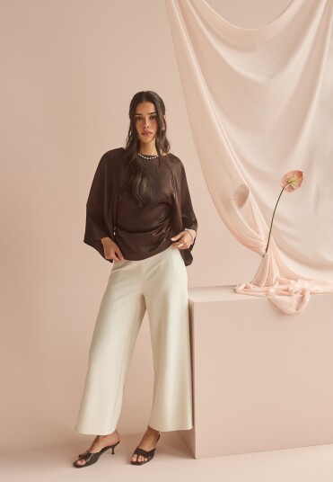 Bubbleroom High Wide Cropped Trousers