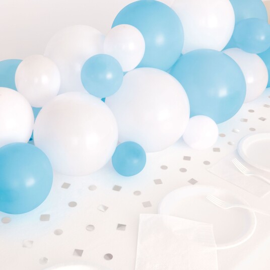 Unique Party Ballonggirlander Bord Blå/Hvit