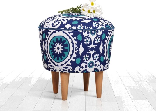 Debesis Sittepuff 42 cm Blå/Hvit