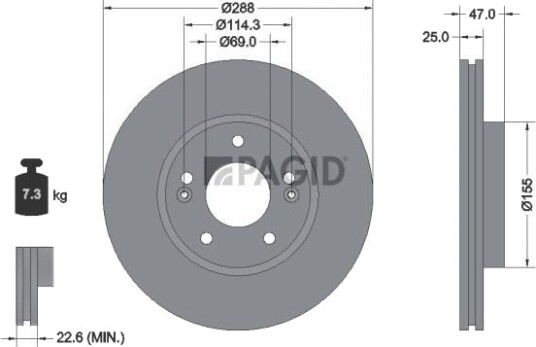 PAGID 55905NC Bremseskive PAGID 55905NC Bremseskive