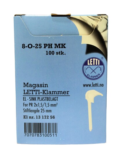 Letti Klammer 8-O-25 PH magasin - 100 stk Letti Klammer 8-O-25 PH magasin - 100 stk