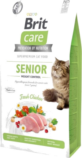 Brit Care Kattemat Grain Free Senior 2 kg - Vektkontroll og Økologiske Ingredienser