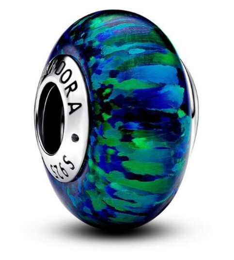 Pandora Moments Charm i 925 sølv med LAB opal