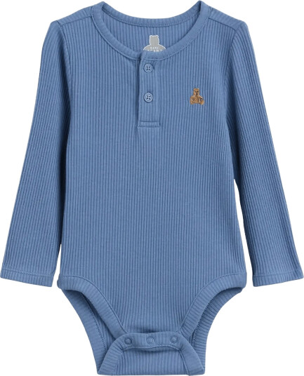 GAP Baby First Favorites Tinyrib Henley Bodysuit Blue 74/80