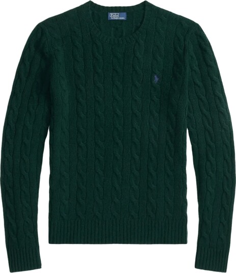 Polo Ralph Lauren Cable Wool Cashmere Crewneck Sweater COLLEGE GREEN M Polo Ralph Lauren Cable Wool Cashmere Crewneck Sweater COLLEGE GREEN M