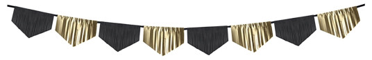 PartyDeco Papirgirlander Svart/Gull