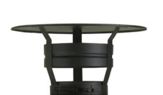 Regnhatt for stålpipe Ø250mm enkel sort