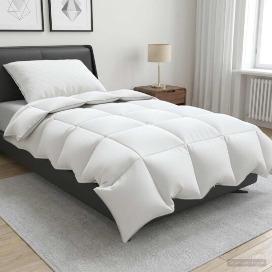 vidaXL Dyne FULDA 155 x 220 cm 4 årstider 210 GSM 90% Gjess Dun Hvit