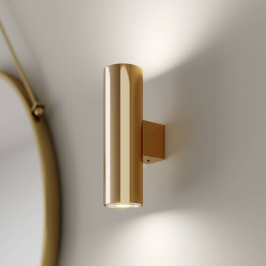 Euluna vegglampe Marion messing høyde 18 cm stål opp/ned
