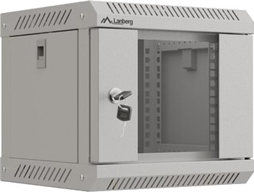 Lanberg Wf11 Series Rack Skap 300 X 300 With Glass Door Flat Pack Veggmonterbar Grå Ral 7035 4U 10"
