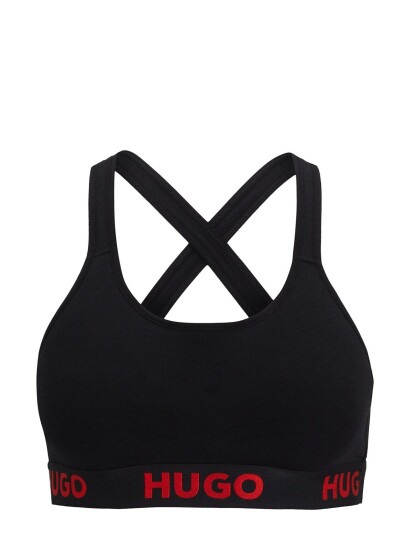 HUGO Bralette Padded Sporty Logo Black L