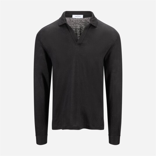 Gran Sasso Longsleeve Linen Piquet Black
