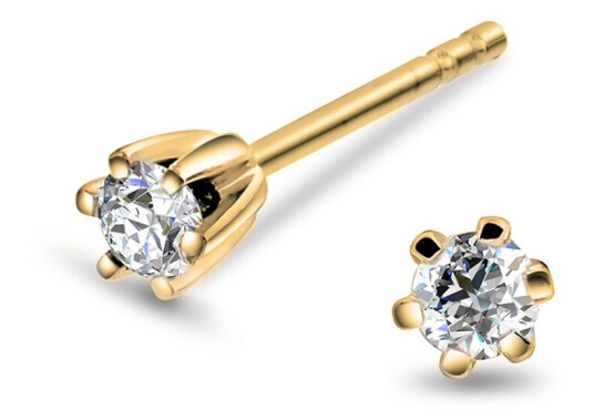 Olivia by Gullfunn, Øredobber i 585 gult gull med diamant 0,14 ct
