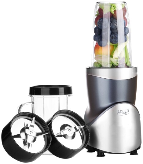 Adler AD 4084 1200W Blender med Smoothie-sett - 700ml - Blå
