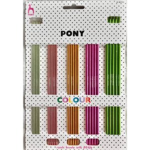 Pony Colour Strømpepinnesett 20cm 2,5-4,5mm  5 størrelser