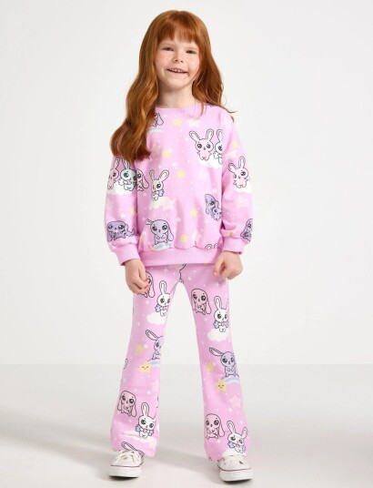 Lindex Flared Leggings With Brushed Inside Pink 110