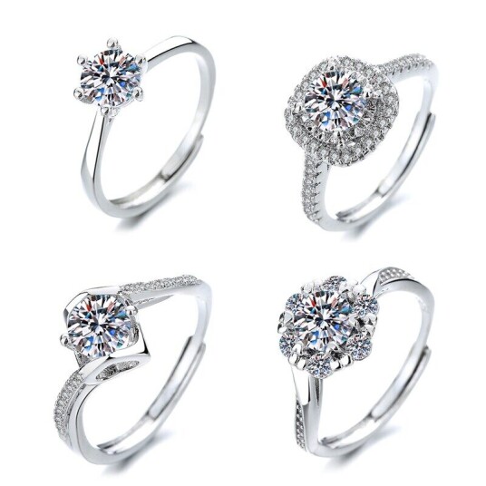 Inf Bling Zirkonringsett 4-Pak Sølv