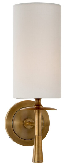 Drunmore vägglampa antik mässing/linne Drunmore vägglampa antik mässing/linne